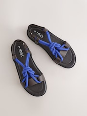 Cobalt Blue Rope Sling Back Sandals - Image 8 of 11