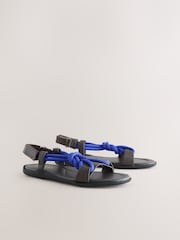 Cobalt Blue Rope Sling Back Sandals - Image 9 of 11