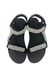 Arizona Love Black Trekky Sandals With Mini Pearls - Image 2 of 2
