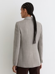 Reiss Ember Herringbone Double-Breasted Blazer Wool-Cotton - Imagem 5 de 6
