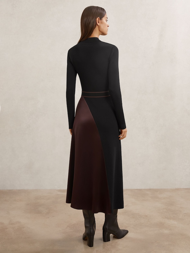 Reiss Black/Burgundy Misty Dress - Image 6 of 6 Reiss Black/Burgundy Misty Dress - Image 6 of 6