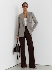 Blazer iz volne in bombaža z dvorednim zapenjanjem Reiss Ember Herringbone - Slika 1 iz 7