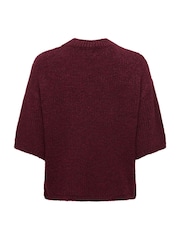 JDY Red Short Sleeve Knit Jumper - Image 2 of 2