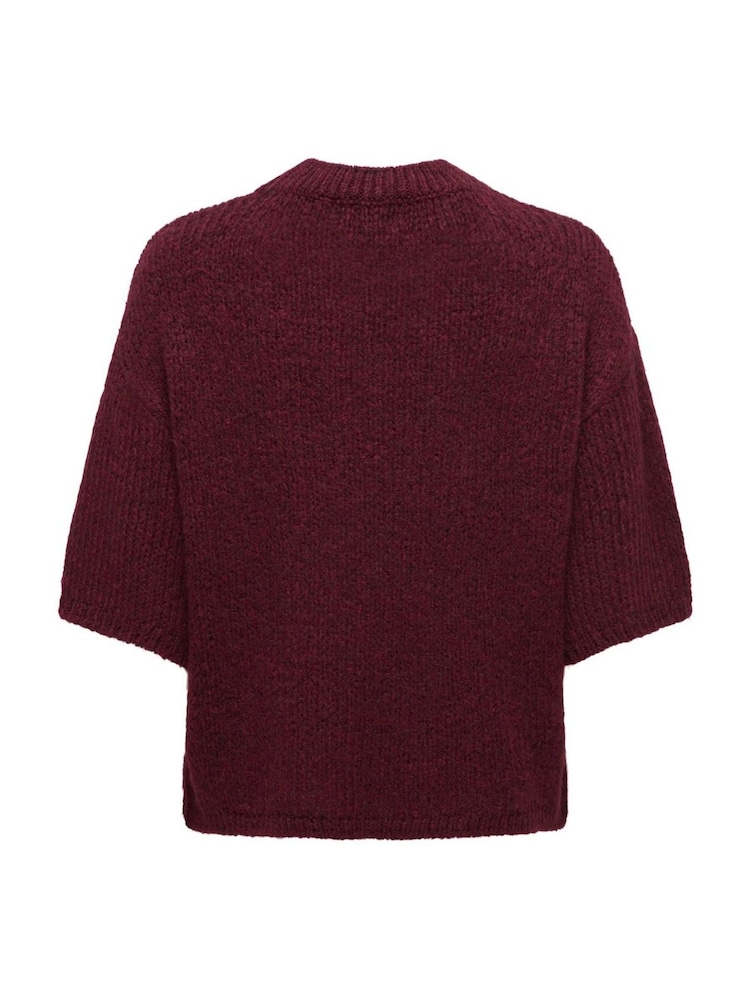 JDY Red Short Sleeve Knit Jumper - Image 2 of 2