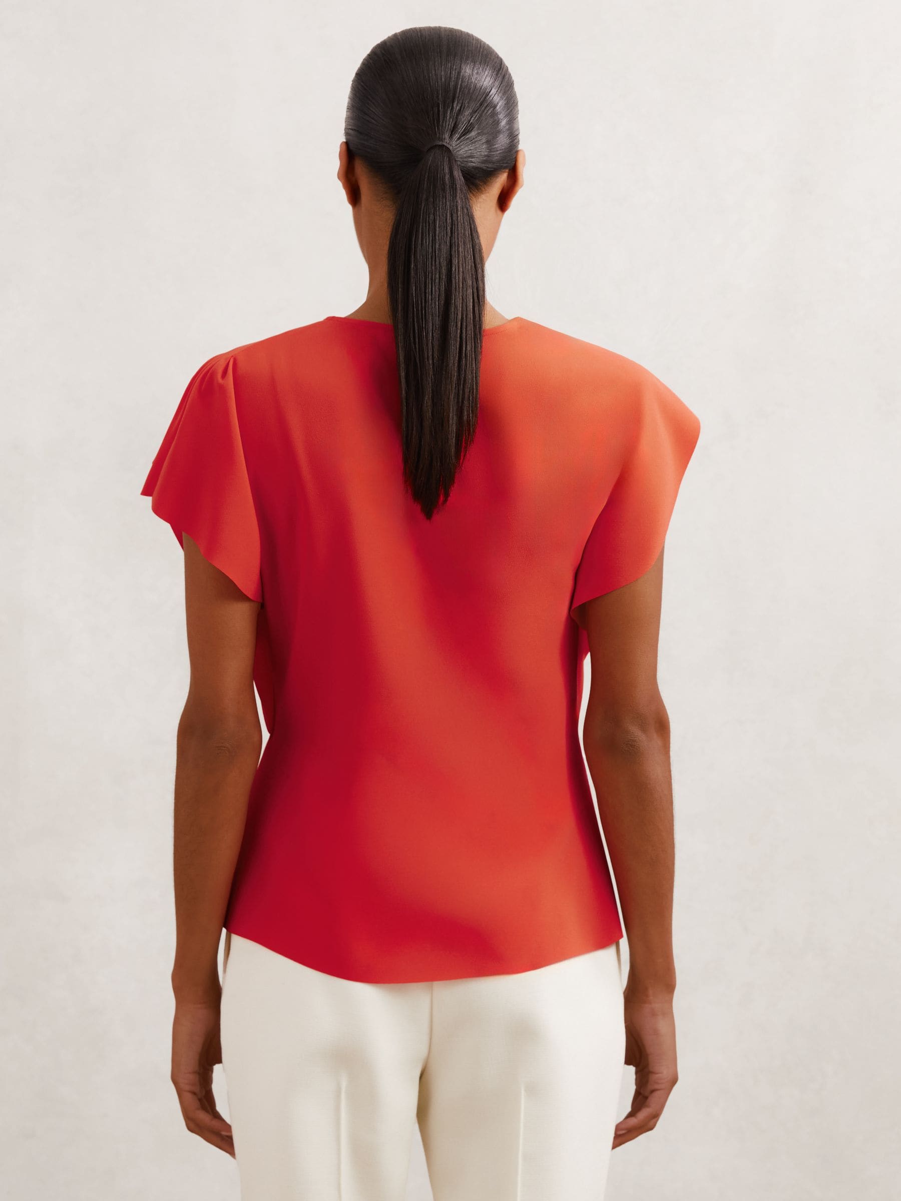 Buy Reiss Orange Natalie Asymmetric Drape-Neck Top from the Next