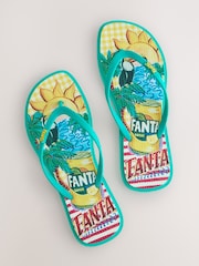 Green Printed Flip Flops - Image 3 of 9