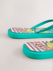 Green Printed Flip Flops - Image 4 of 9