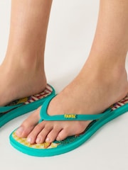 Green Printed Flip Flops - Image 7 of 9