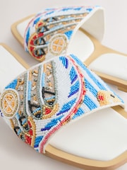 Blanc - Mules à bout carré perlé Forever Comfort® - Image 10 de 11