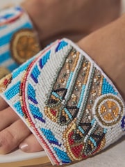 White Forever Comfort® Beaded Square Toe Mules - Image 5 of 5