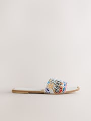 Blanc - Mules à bout carré perlé Forever Comfort® - Image 8 de 11