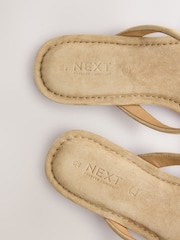 Tan Brown Suede Standard/Wide Fit Forever Comfort® Round Toe Leather Thong - Image 3 of 4