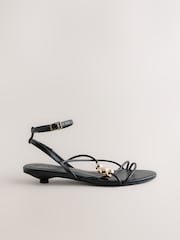 Black Forever Comfort® Strappy Hardware Sandals - Image 3 of 5