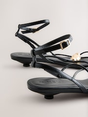 Black Forever Comfort® Strappy Hardware Sandals - Image 5 of 5