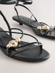 Black Forever Comfort® Strappy Hardware Sandals - Image 9 of 10
