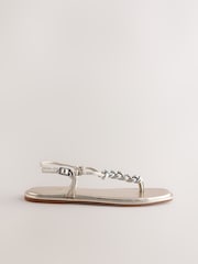 Metallic Standard/Wide Fit Forever Comfort® Weave Toe Thong Sandals - Image 3 of 5
