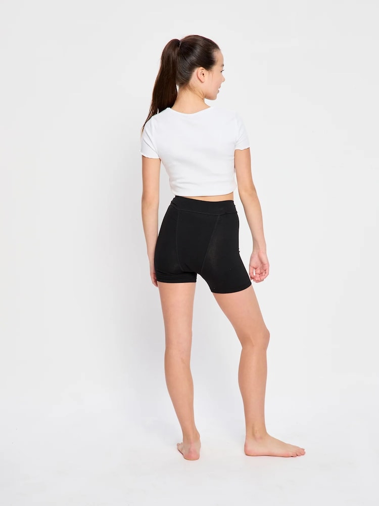 ModiBodi Black Teen Period Pants Sleep Short 2 Pack - Image 2 of 8 ModiBodi Black Teen Period Pants Sleep Short 2 Pack - Image 2 of 8