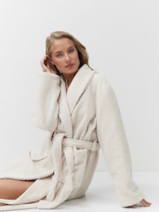 Aruelle Simone Full Length Textured Cream Robe - Image 3 of 6