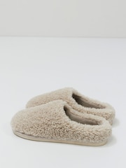 Aruelle Amy Extra-Soft Fluffy Polyester Fabric Cream Slipper Designed With A Higher Back Design For Added Support - Image 1 of 3