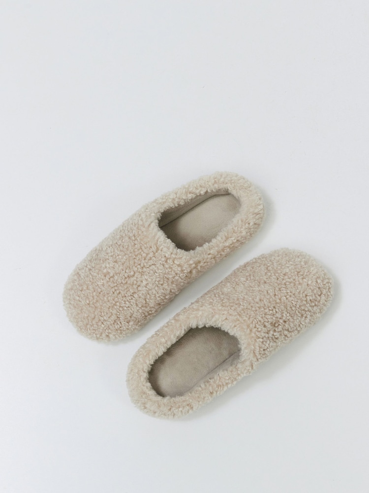 Aruelle Amy Extra-Soft Fluffy Polyester Fabric Cream Slipper Designed With A Higher Back Design For Added Support - Image 3 of 3