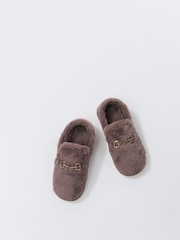 Aruelle Kelly Extra-Soft Fluffy Polyester Brown Slipper Designed With An Enclosed Toe And Heel Design For Full Coverage - Image 3 of 3