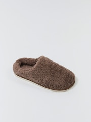 Aruelle Cleo Extra Soft Brown Slippers Crafted From Fluffy Polyester Fabric - Image 4 of 4