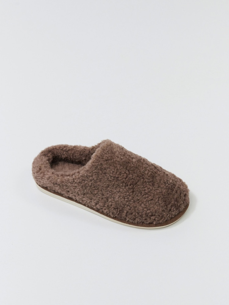Aruelle Cleo Extra Soft Brown Slippers Crafted From Fluffy Polyester Fabric - Image 4 of 4 Aruelle Cleo Extra Soft Brown Slippers Crafted From Fluffy Polyester Fabric - Image 4 of 4