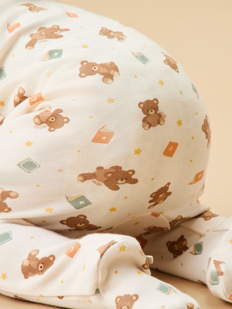 MORI Cream Teddy Bear Supersoft Two Way Zip Sleepsuit - صورة 2 من 5 MORI Cream Teddy Bear Supersoft Two Way Zip Sleepsuit - صورة 2 من 5