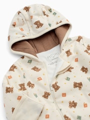 MORI Cream Teddy Bear Supersoft Cosy Zip-Up Pramsuit - Image 5 of 5