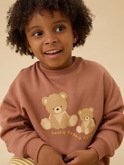 MORI Teddy Bear Supersoft Oversized Brown Sweatshirt - Image 1 of 5