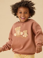 MORI Teddy Bear Supersoft Oversized Brown Sweatshirt - Image 2 of 5