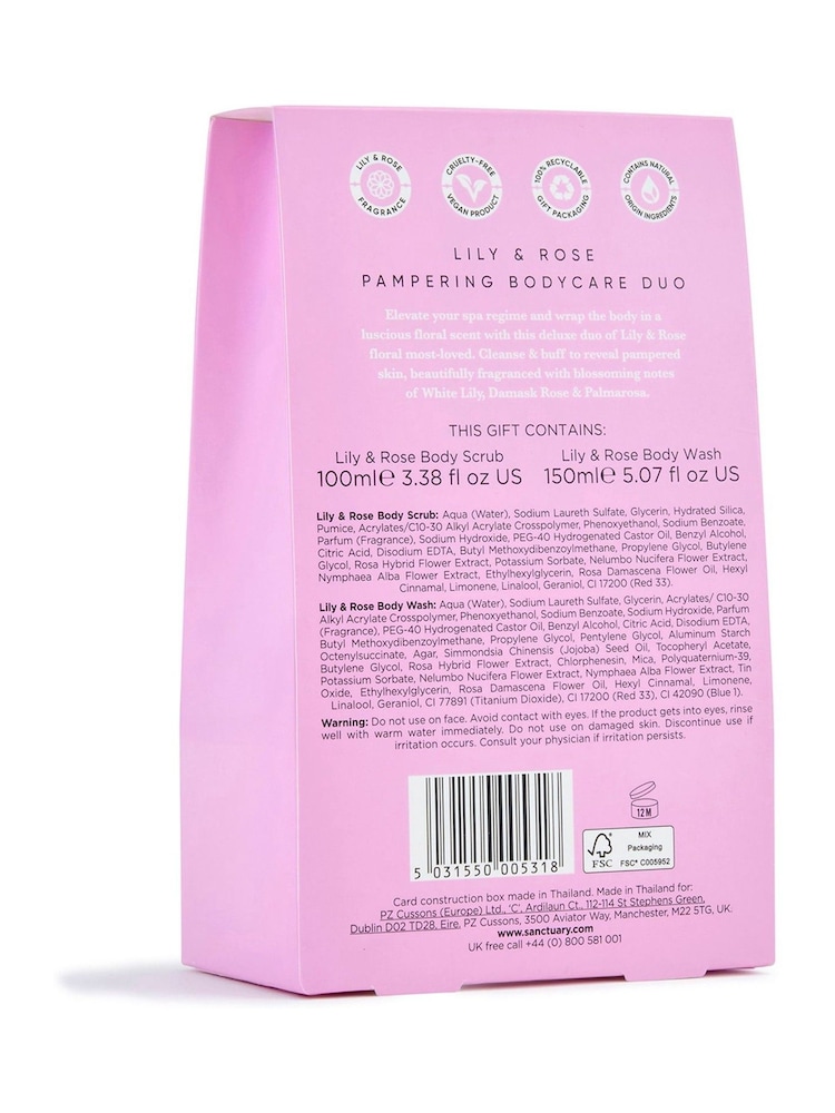 Sanctuary Spa Lily Rose Pampering Bodycare Duo Gift Set Worth 11 - Image 2 of 3
