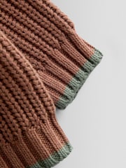 JoJo Maman Bébé Dark Brown Lion Embroidered Tractor Jumper - Image 4 of 4