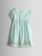 أخضر - فستان مُجمّع برسمة أبليك من JoJo Maman Bébé - صورة 3 من 8