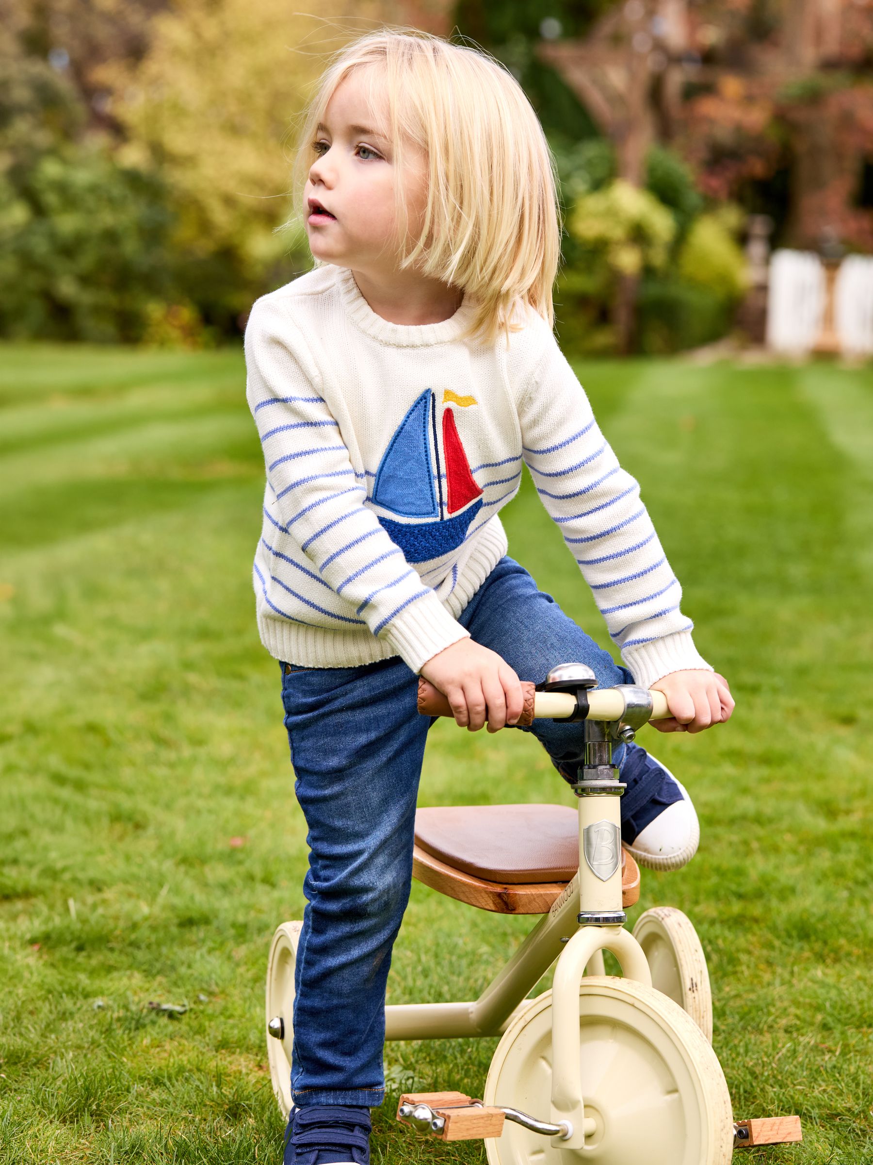 Jojo Maman Bébé Cream Boat Sailboat Jumper