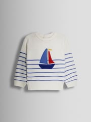 JoJo Maman Bébé Cream Boat Sailboat Jumper - Image 2 of 4