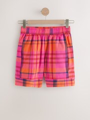 Pink/Orange - Bright Check Pull On Boxer Shorts - 3ичинен 1 сүрөт