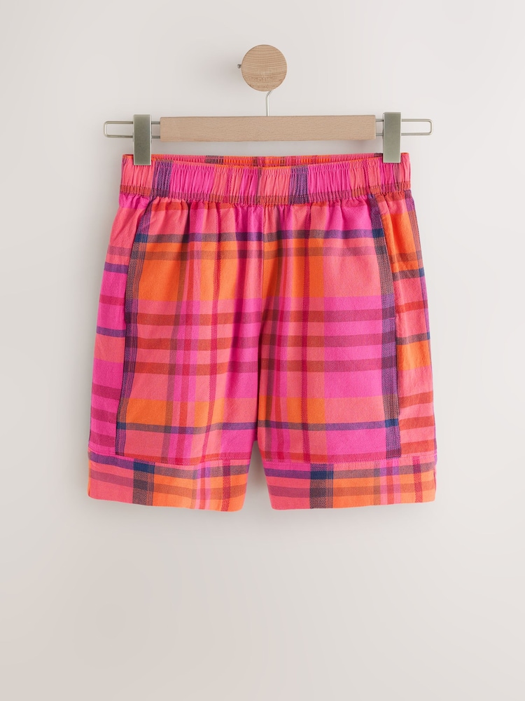 Pink/Orange - Bright Check Pull On Boxer Shorts - 3ичинен 1 сүрөт