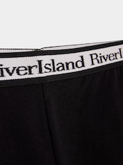 River Island Black Waistband Crop Top and Cycle Shorts Set - Image 3 of 4