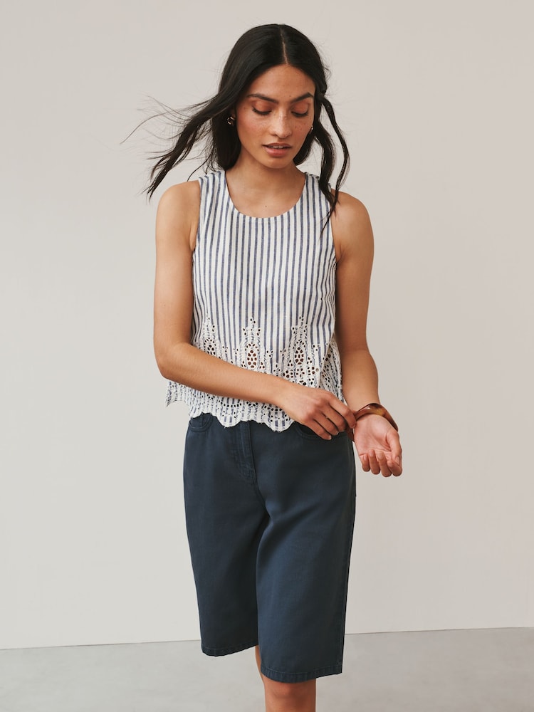 Navy Chino Jorts Shorts - Image 1 of 7