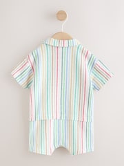 Bright Stripe Woven Baby Shirt Romper (0mths-2yrs) - Image 5 of 11