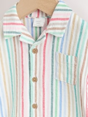 Bright Stripe Woven Baby Shirt Romper (0mths-2yrs) - Image 6 of 11