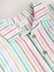 Bright Stripe Woven Baby Shirt Romper (0mths-2yrs) - Image 7 of 11