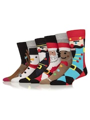 Wild Feet Black Mis Match Christmas Classics Socks 3 Pack - Image 4 of 4