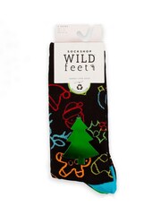 Wild Feet Black Neon Christmas Cookie Socks 3 Pack - Image 2 of 4