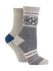 Wild Feet Supersoft Leisure to Lounge Socks 2 Pack - Slika 1 iz 7