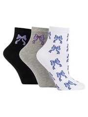 Wild Feet White Cropped Supersoft Ankle Socks 3 Pack - Image 1 of 7