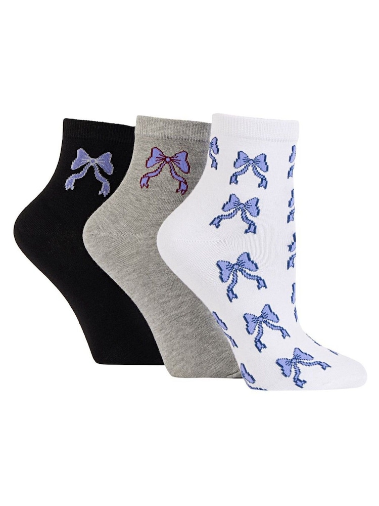 Wild Feet White Cropped Supersoft Ankle Socks 3 Pack - Image 1 of 7
