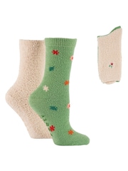Wild Feet Green Supersoft Fun Leisure Socks 2 Pack - Image 7 of 7
