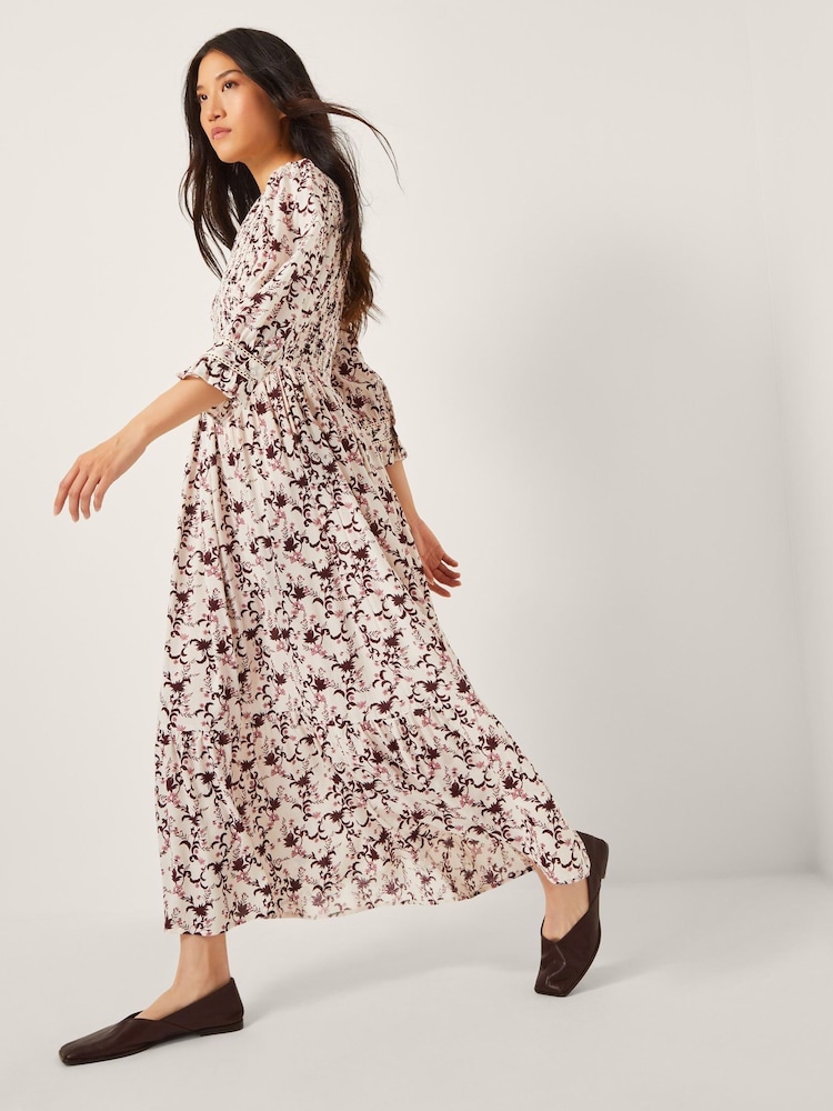 Monsoon Cream Jacqueline Floral Midi Dress - Image 1 of 5 Monsoon Cream Jacqueline Floral Midi Dress - Image 1 of 5